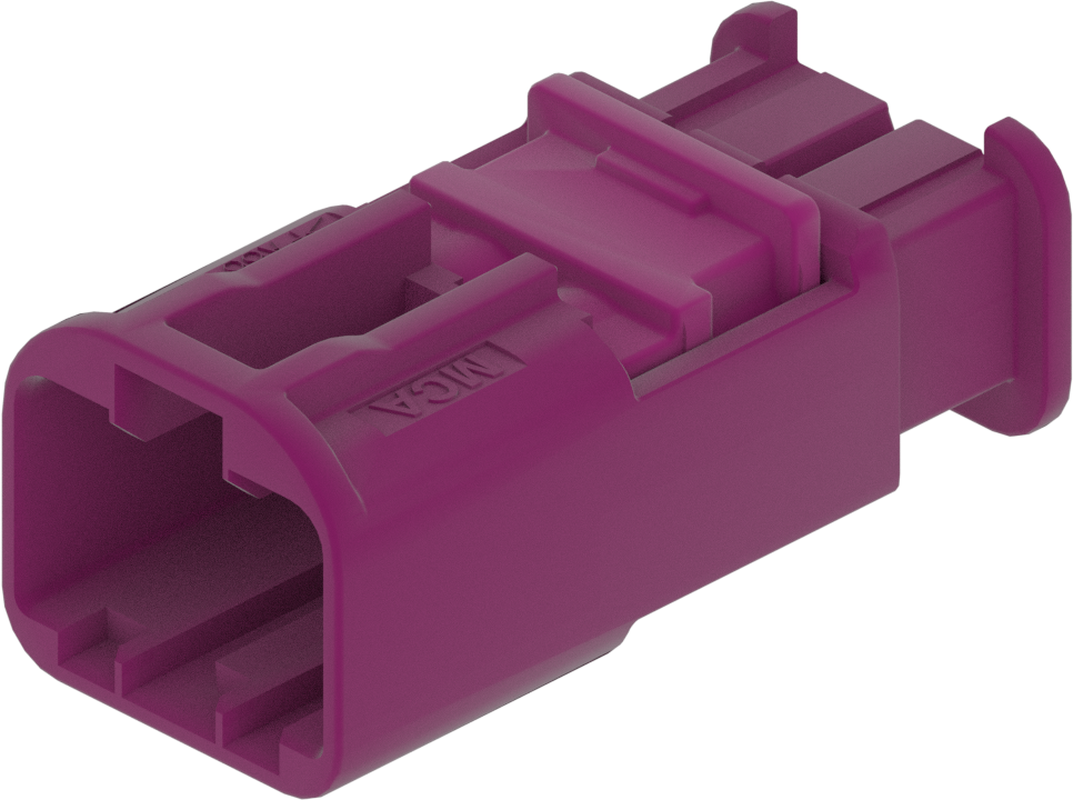 2 Port 1 Row MCA-A Male Mini Coax Claret Violet Code D