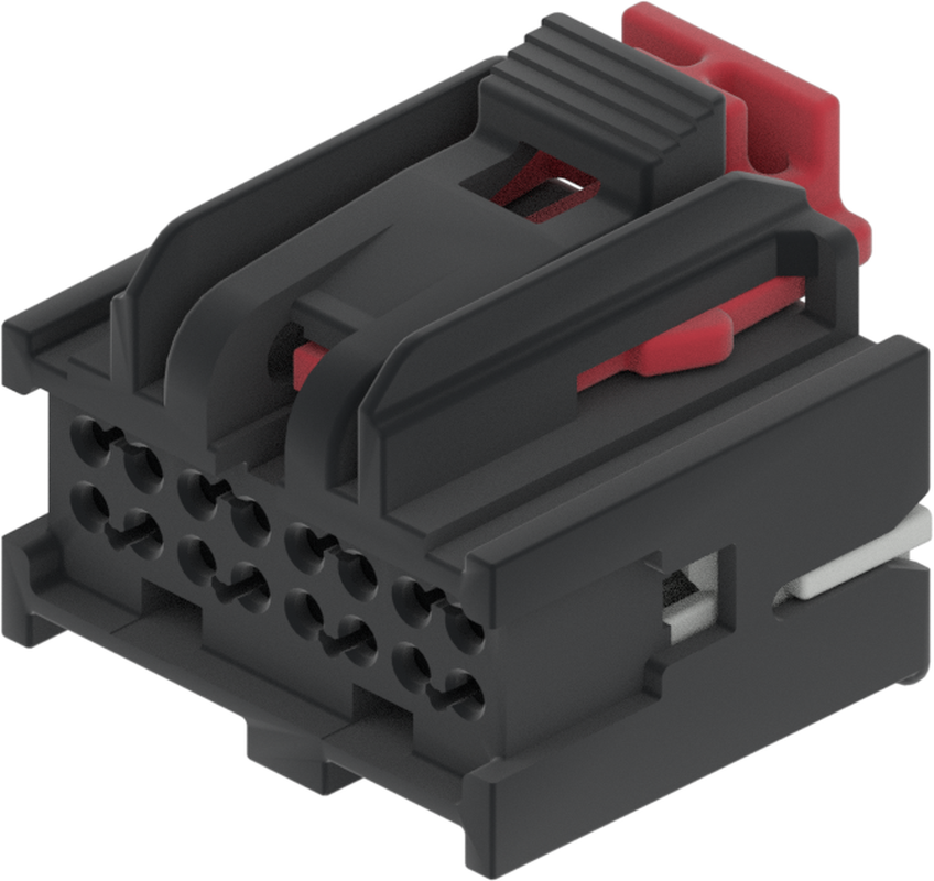 16 Way F MICRO 0.64 Unsealed Connector Black