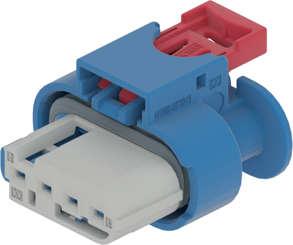 4 Way Female CTS  1.2 Sealed Connector Light Blue