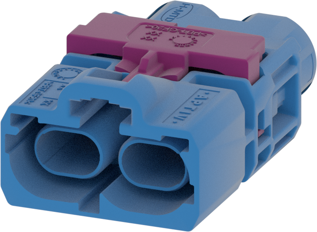 2 Port 1 Row Male H-MTD Blue Code C