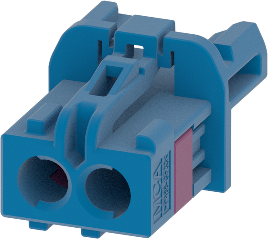 2 Port 1 Row MCA-A Female Mini Coax Blue Code C