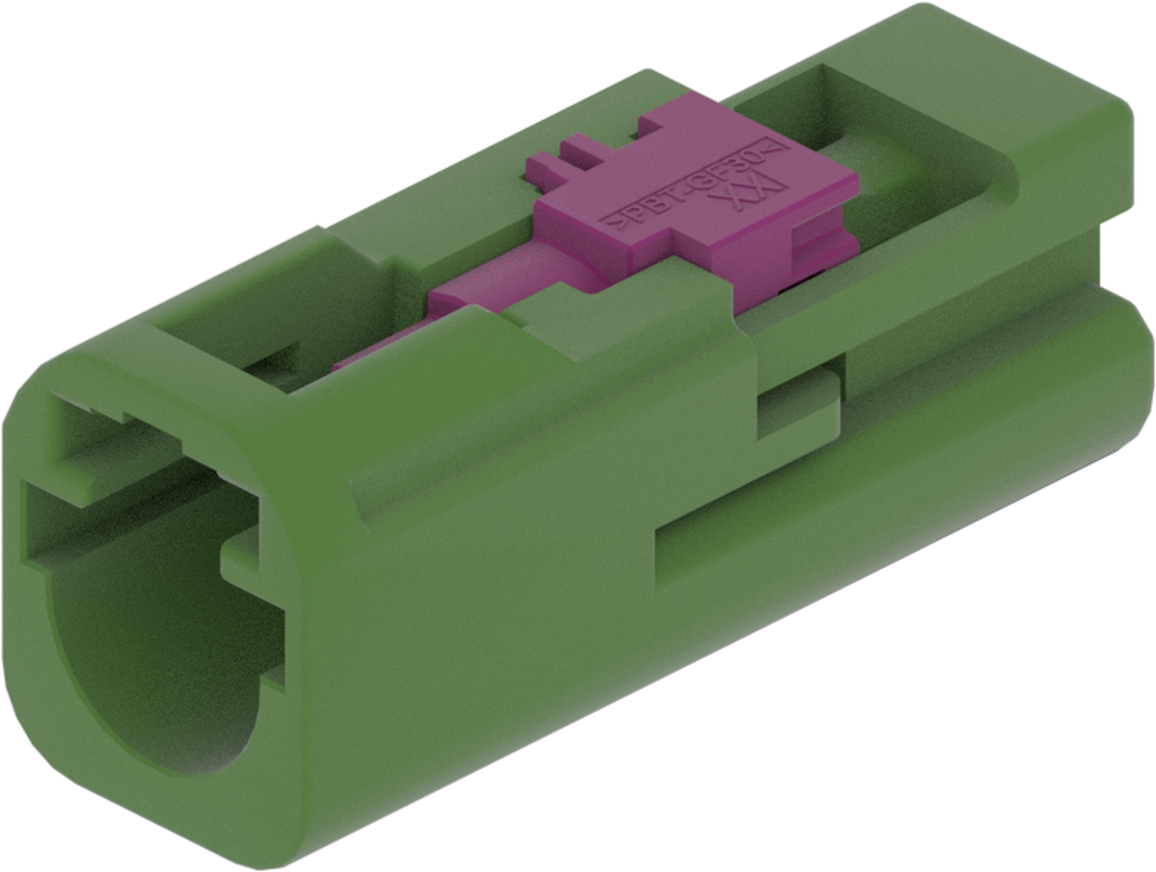 1 Port 1 Row MCA-B Male Mini Coax Green Code E