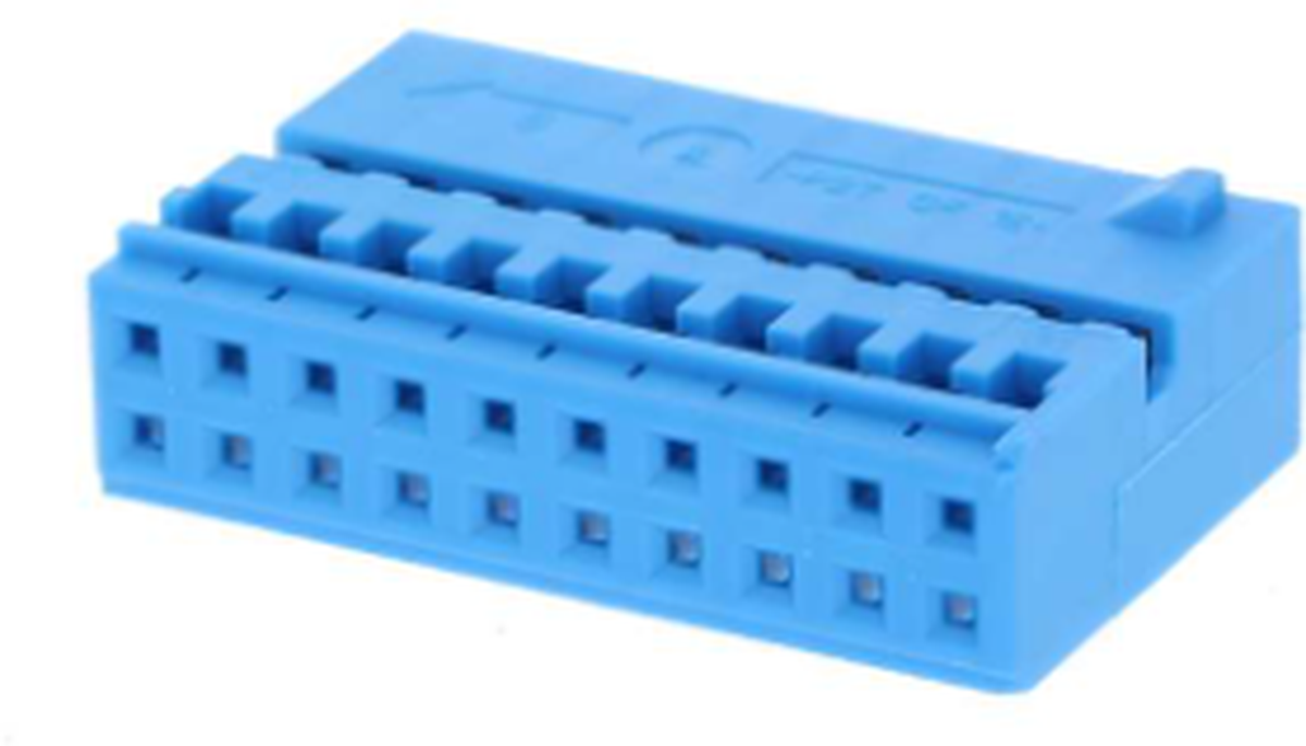 20 Way F MTS 0.64 Unsealed Connector Blue