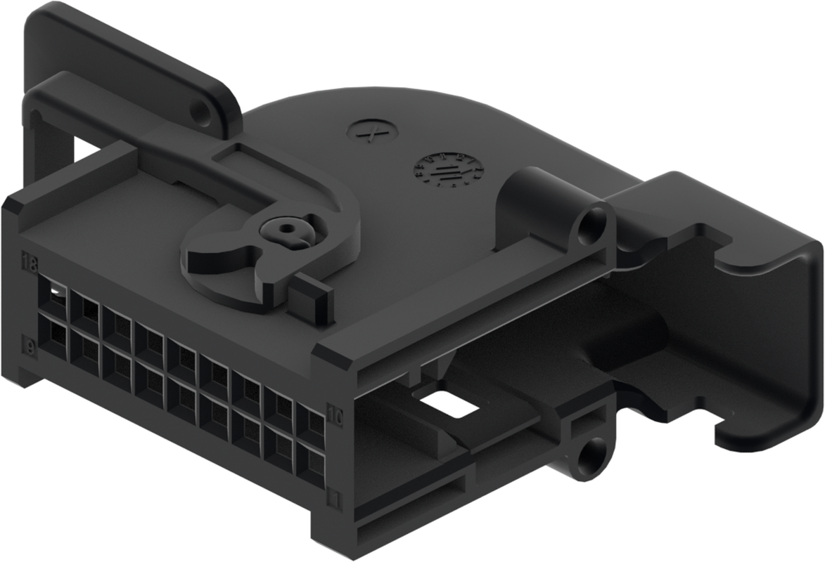 18 Way F MQS 0.64 Unsealed Connector Black
