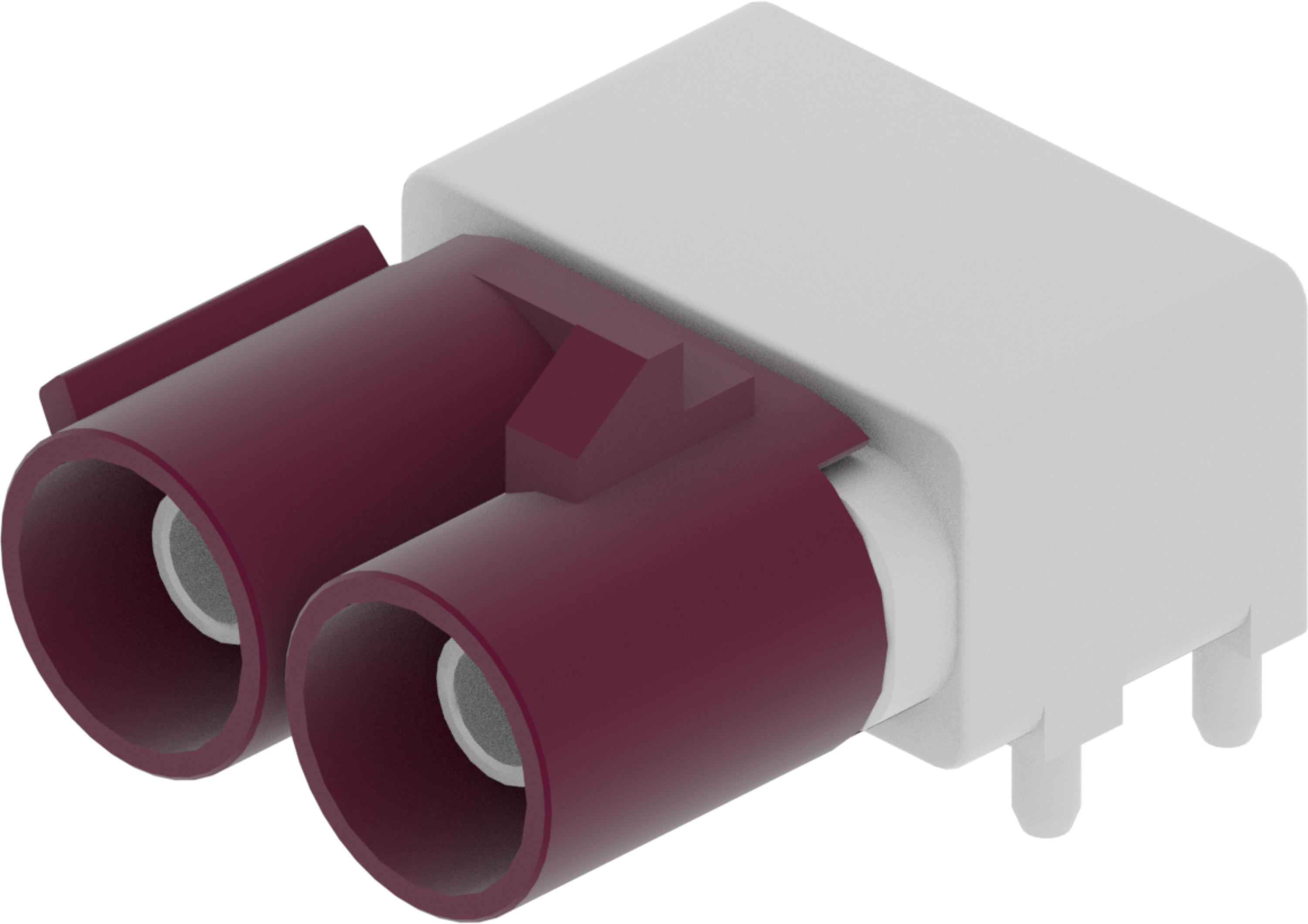 2 Port 1 Row Male Fakra Claret Voilet Code D