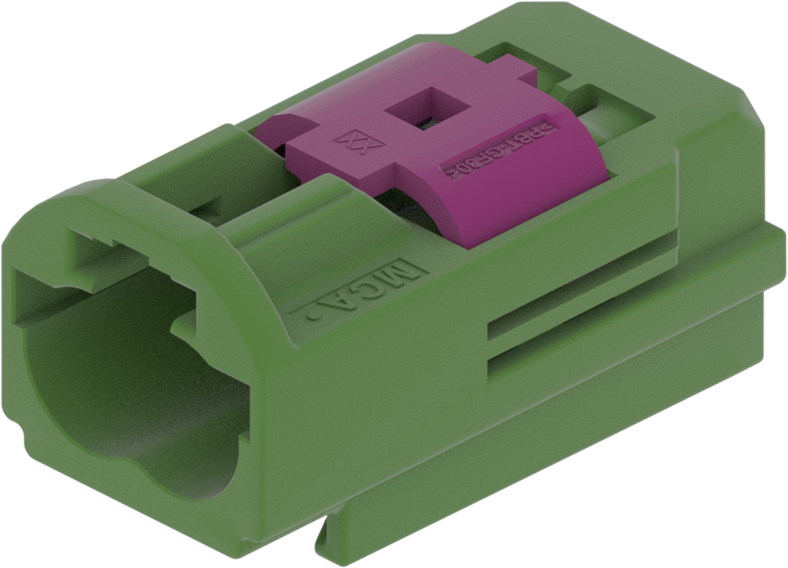 2 Port 1 Row MCA-B Male Mini Coax Green Code E