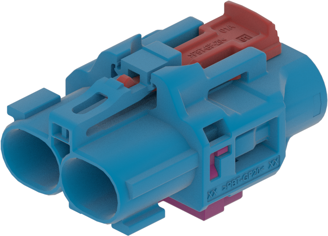2 Port 1 Row Female H-MTD Blue Code C
