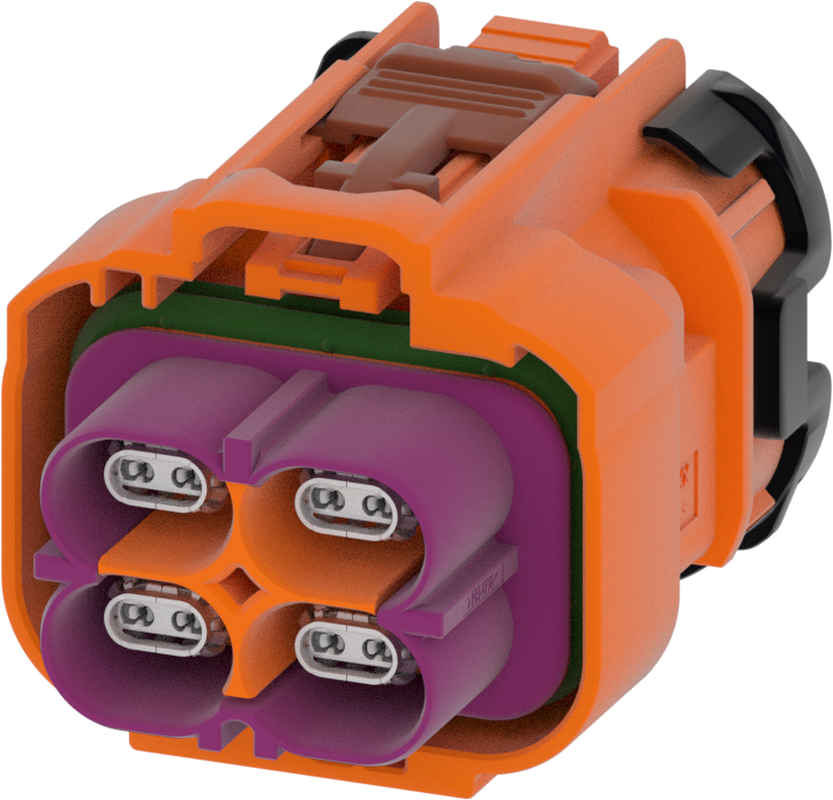 4 Port 2 Row Female H-MTD Pastel Orange Code M