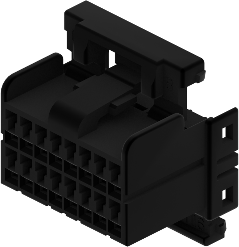 16 Way F 040 Series Unsealed Connector Black