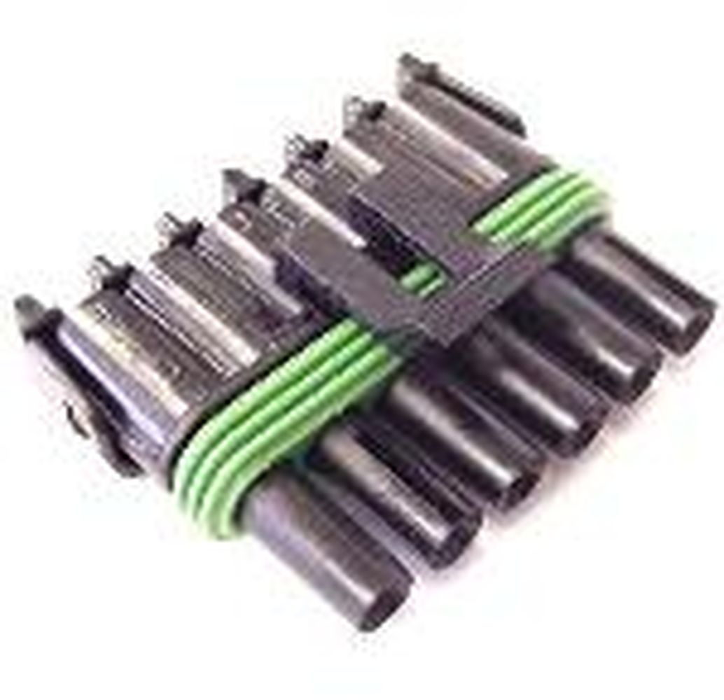 6 Way F W/P Sealed Connector Black