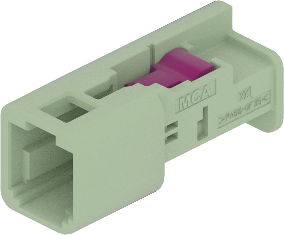1 Port 1 Row MCA-A Male Mini Coax Green Code L