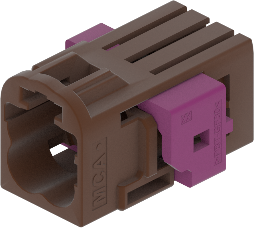 4 Port 2 Row MCA-B Male Mini Coax Brown Code F
