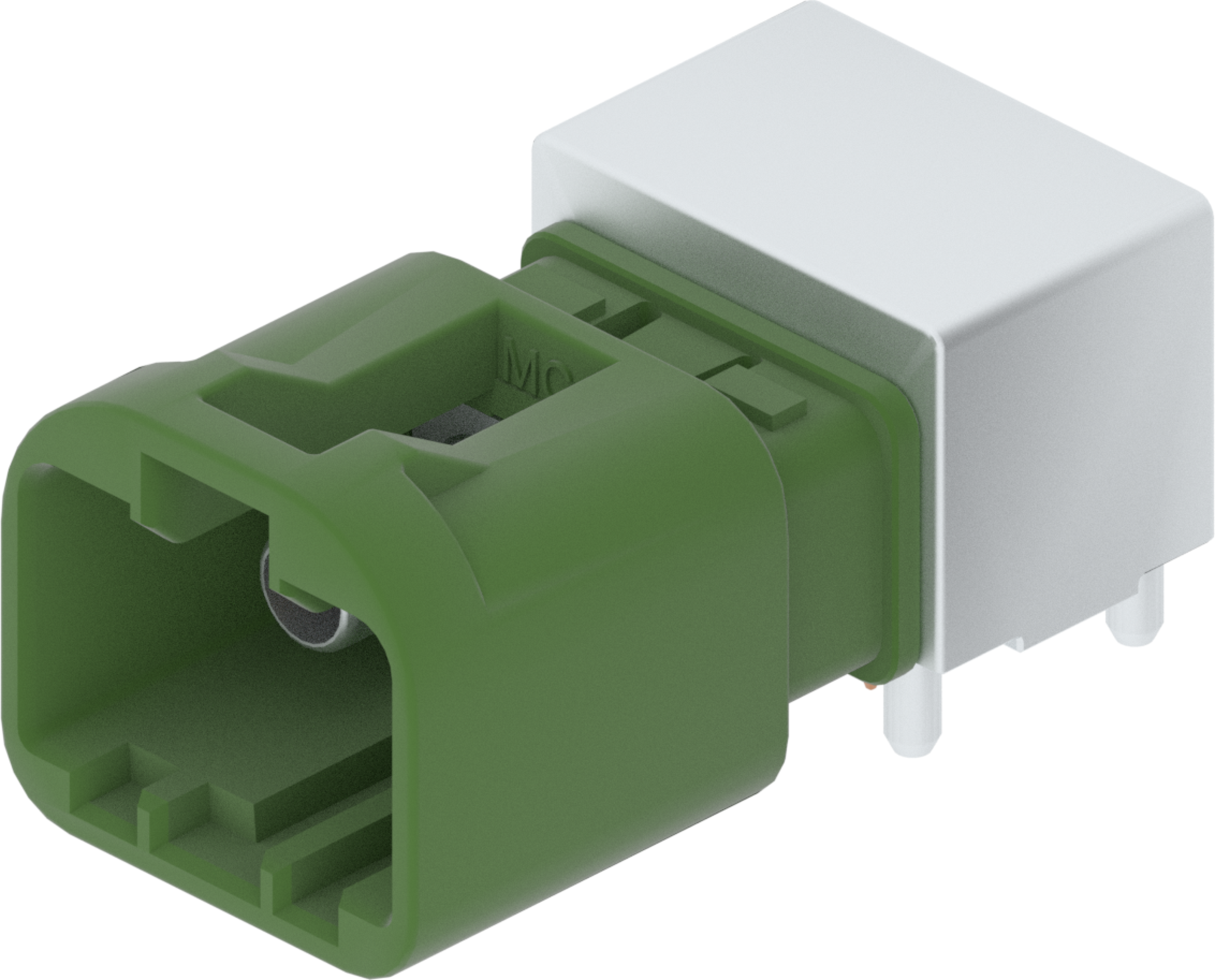 2 Port 1 Row MCA-A Male Mini Coax Green Code E