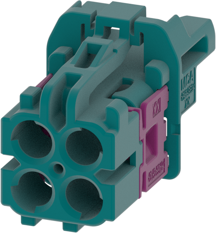 4 Port 2 Row MCA-A Female Mini Coax Water Blue Code Z