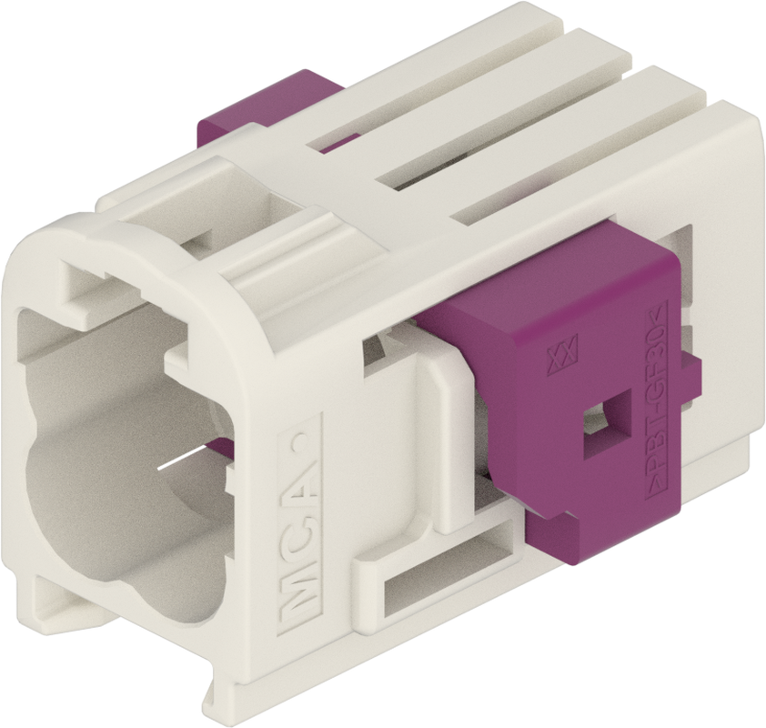 4 Port 2 Row MCA-B Male Mini Coax White Code B