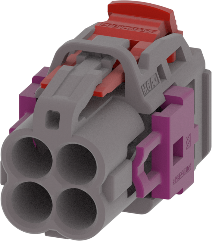 4 Port 2 Row MCA-B Female Mini Coax Platinum Grey Code G
