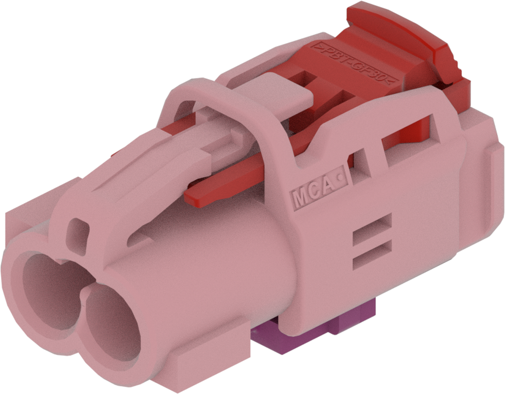 2 Port 1 Row MCA-B Female Mini Coax Pink Light Code H