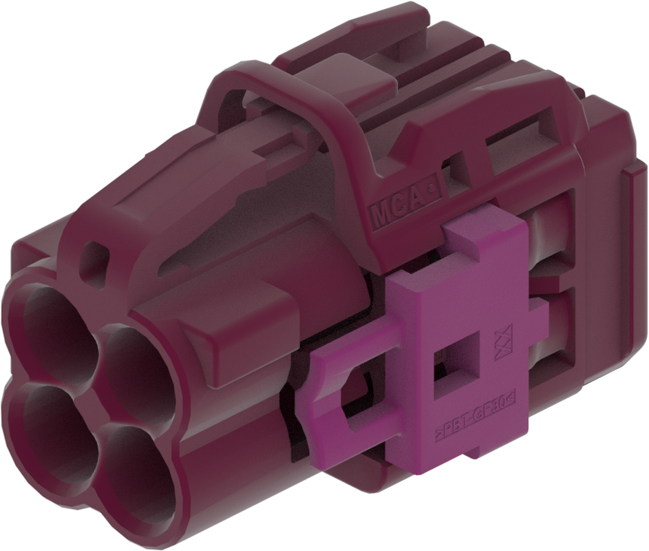 4 Port 2 Row MCA-B Female Mini Coax Claret Violet Code D