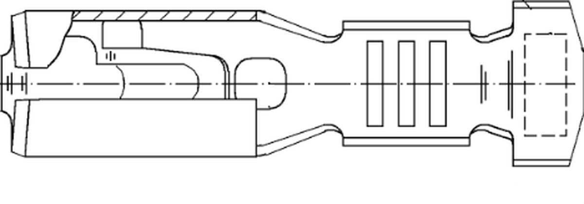 2.8 Female FLAT Locking Lance UnSealed Terminal Cross Sec (1 - 2.5 mm²)