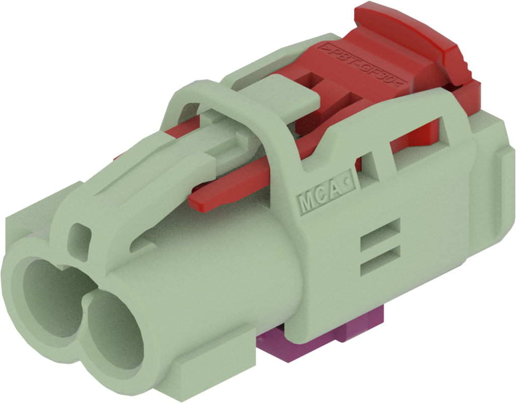 2 Port 1 Row MCA-B Female Mini Coax Green Code N