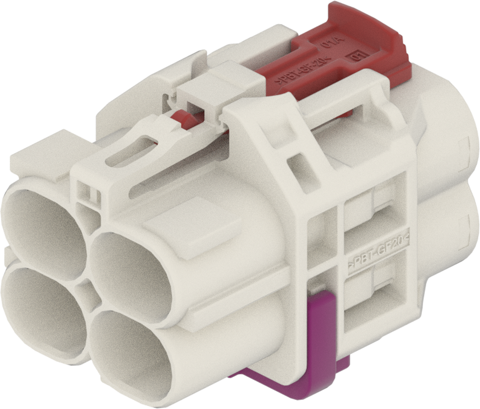 4 Port 2 Row Female H-MTD White Code B